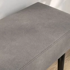 HOMCOM 39.25" End Of Bed Bench, Upholstered Entryway Bench With Steel Legs, Bedroom Bench, Gray -Steve Silver Furniture Store GUEST 5c0bf4d6 fa32 4ffd b3aa a49563d2fa68