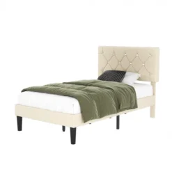 VECELO Queen/Full/Twin Upholstered Platform Bed Frame With Button Tufted Adjustable Headboard -Steve Silver Furniture Store GUEST 5e90bb5d 1b7a 4419 9951 ab3934975a39