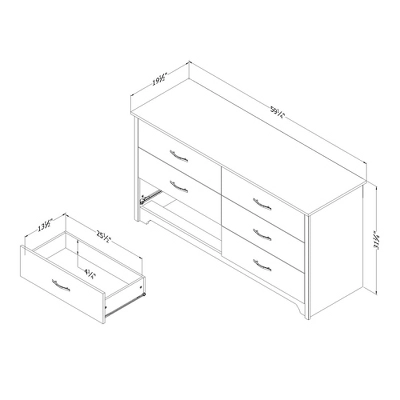 Fusion 6 Drawer Double Dresser - South Shore 4 Fusion 6 Drawer Double Dresser - South Shore - Image 4