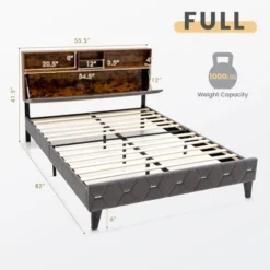 Costway Bed Frame Upholstered Platform Mattress Foundation With Storage Headboard 12 Costway Bed Frame Upholstered Platform Mattress Foundation With Storage Headboard -Steve Silver Furniture Store GUEST 6028ade9 d85e 4a25 ac2a 8d8c46cd46e8