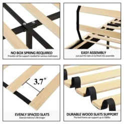 VECELO Velvet Upholstered Platform Bed Frame With Adjustable Headboard, Sturdy Wood Slats & Metal Support, No Box Spring Needed, Twin/Full/Queen Size -Steve Silver Furniture Store GUEST 6354ffa1 b760 4081 b1fe 66e27239c6cb