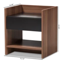 Vanda Modern And Contemporary Two - Tone Wood 1 - Drawer Nightstand - Brown - Baxton Studio -Steve Silver Furniture Store GUEST 654004f4 15c8 45b0 96ff e807bff3bf31