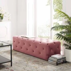 60" Amour Tufted Button Entryway Performance Velvet Bench Dusty Rose - Modway -Steve Silver Furniture Store GUEST 65719127 97aa 415b a949 f2211d09ecb6