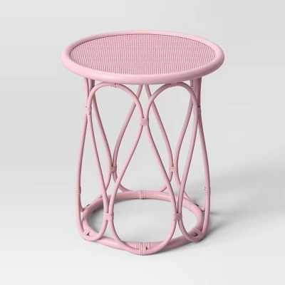 Rattan Kids' Bedside Table Coral - Pillowfort™: Pink Rattan Nightstand, No Assembly, Ethical Handcraft Certified 2 Rattan Kids' Bedside Table Coral - Pillowfort™: Pink Rattan Nightstand, No Assembly, Ethical Handcraft Certified - Image 2