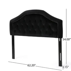 Contemporary Camelback Upholstered Headboard Full/Queen Size With Button Tufted Diamond Stitch & Nailhead Accents -Christopher Knight Home -Steve Silver Furniture Store GUEST 68226c36 9cd3 4cb7 857d 9851ed516dc1