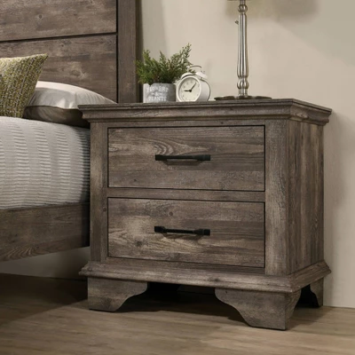 Jacobia 2 Drawer Nightstand Gray - HOMES: Inside + Out 1 Jacobia 2 Drawer Nightstand Gray - HOMES: Inside + Out