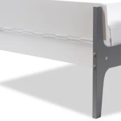 Twin Nereida Modern Classic Mission Style Finished Wood Platform Bed White/Gray - Baxton Studio -Steve Silver Furniture Store GUEST 6931bc75 6ab5 4601 9dc9 52e4dc426804