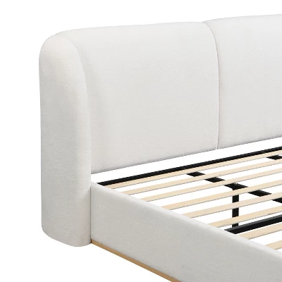 Queen/King Size Platform Bed Frame With Upholstered Headboard - ModernLuxe 12 Queen/King Size Platform Bed Frame With Upholstered Headboard - ModernLuxe - Image 12