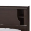 Queen Larsine Finished Platform Storage Bed With Headboard Shelves - Baxton Studio