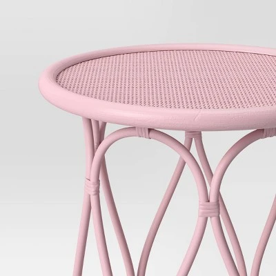 Rattan Kids' Bedside Table Coral - Pillowfort™: Pink Rattan Nightstand, No Assembly, Ethical Handcraft Certified 3 Rattan Kids' Bedside Table Coral - Pillowfort™: Pink Rattan Nightstand, No Assembly, Ethical Handcraft Certified - Image 3
