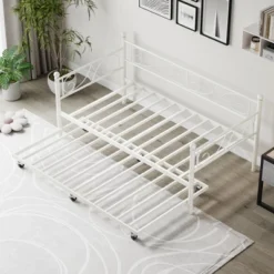 Twin Daybed With Trundle Bed, Heavy Duty Metal Twin Bed Frame With Pull Out Trundle -Steve Silver Furniture Store GUEST 7012f7fc da6e 4d89 8db8 892c395f1d73