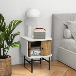 Tangkula Set Of 2 Nightstand Compact Modern End Side Table W/ Sliding Doors -Steve Silver Furniture Store GUEST 737b9880 3357 41b7 949e a42cb1bd7e73