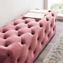 60" Amour Tufted Button Entryway Performance Velvet Bench Dusty Rose - Modway -Steve Silver Furniture Store GUEST 7380d05f d7a1 4ec1 b131 ecb990663f08