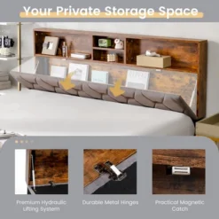 Costway Bed Frame Upholstered Platform Mattress Foundation With Storage Headboard 14 Costway Bed Frame Upholstered Platform Mattress Foundation With Storage Headboard -Steve Silver Furniture Store GUEST 7439008d c9d4 40d9 a3a0 558400b40f0b