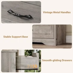 Acekool 5-Drawer Grey Dresser, Modern Farmhouse Tall Chest With Wide Handles, Storage Organizer For Bedroom, Living Room -Steve Silver Furniture Store GUEST 744b1c0a 1b65 4a30 9382 12445c4eafe1