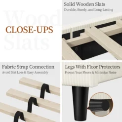 Yaheetech Upholstered Bed Frame With Adjustable Headboard And Mattress Foundation With Wooden Slat Support 9 Yaheetech Upholstered Bed Frame With Adjustable Headboard And Mattress Foundation With Wooden Slat Support -Steve Silver Furniture Store GUEST 7593a1f4 fef2 403e b1dd 2da39ff9f043