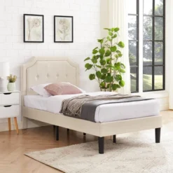 VECELO Modern Upholstered Bed Frame Wooden Platform Bed With Adjustable Headboard And Underbed Storage Space -Steve Silver Furniture Store GUEST 76bf1144 7127 4be0 8195 786339047c56