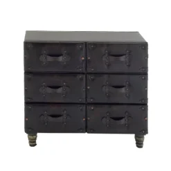 Traditional 6 Drawer Faux Leather Chest Black - Olivia & May -Steve Silver Furniture Store GUEST 79b4e73d e659 4307 a87c a0d6b830aeee