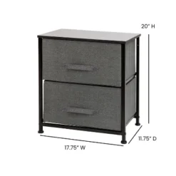 Flash Furniture 2 Drawer Wood Top Nightstand Storage Organizer With Cast Iron Frame And Dark Easy Pull Fabric Drawers -Steve Silver Furniture Store GUEST 7c3e03c1 ff90 42fd 9508 5cbf9e54b233