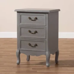 3 Drawer Capucine Finished Wood Nightstand Gray - Baxton Studio -Steve Silver Furniture Store GUEST 7d42b26d e8cb 4aef a849 f0abe9e78be0