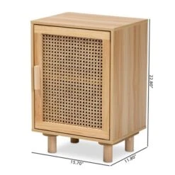 Maclean Rattan Wood 1 Door Nightstand Natural/Brown - Baxton Studio -Steve Silver Furniture Store GUEST 7e03b8b3 660e 4232 bc2b c55005b38e28
