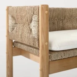 Elden Wood Bench With Woven Back And Loose Cushion Seat - Threshold™ Designed With Studio McGee -Steve Silver Furniture Store GUEST 80c860d6 fb10 4439 978d 5bcb29b2d57b