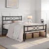 Yaheetech Simple Metal Bed Frame With Curved Design Headboard And Footboard