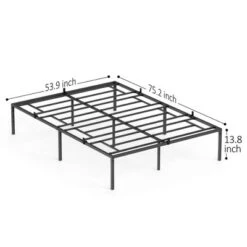 Full Metal Platform Bed Frame With Storage Drawers Steel Slat Support - No Box Spring Needed, Mattress Foundation, Heavy Duty, Easy Assembly