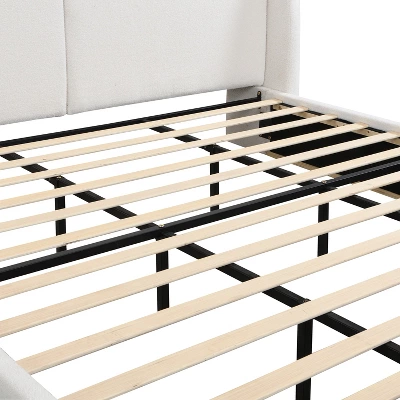 Queen/King Size Platform Bed Frame With Upholstered Headboard - ModernLuxe 13 Queen/King Size Platform Bed Frame With Upholstered Headboard - ModernLuxe - Image 13