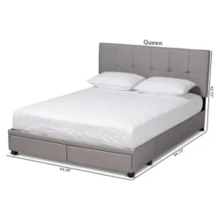 Netti Fabric Upholstered 2 Drawer Platform Storage Bed - Baxton Studio -Steve Silver Furniture Store GUEST 8ab8f924 0e8e 4fcb 960a a216e2513a64