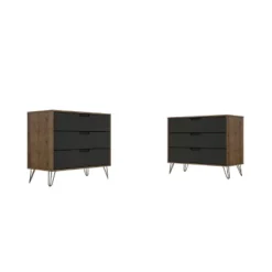 Set Of 2 Rockefeller 3 Drawer Dresser - Manhattan Comfort -Steve Silver Furniture Store GUEST 8abfd20e df1f 45ed 9789 5cc758278628