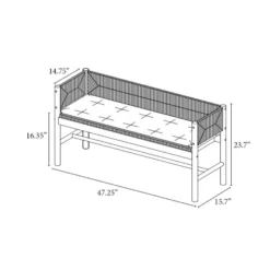 Elden Wood Bench With Woven Back And Loose Cushion Seat - Threshold™ Designed With Studio McGee -Steve Silver Furniture Store GUEST 8f053347 15e4 4064 81c1 72a38bf0a4d6