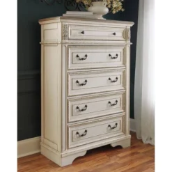 Realyn 5 Drawer Chest Chipped White - Signature Design By Ashley