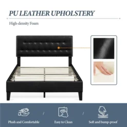 Yaheetech Upholstered Bed Frame With Button-Tufted Headboard -Steve Silver Furniture Store GUEST 9162686b 1e67 4a29 9cff 9badd1ca54e7