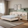 Christopher Knight Home Lindis Modern Upholstered Bed With 2 Built-in Shelves