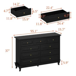 Modern 9-Drawer Dresser: Stylish Storage Solution Chest Wood Dresser Storage Cabinet For Bedroom -Steve Silver Furniture Store GUEST 93e3ae63 1bbf 4c42 a287 9ee39b231e68