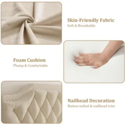 Upholstered Canopy Bed Frame Full Size With Headboard, Button Tufted, Nailhead Trim Design, No Box Spring Required 12 Upholstered Canopy Bed Frame Full Size With Headboard, Button Tufted, Nailhead Trim Design, No Box Spring Required -Steve Silver Furniture Store GUEST 9563ad38 1ae0 410d 9ca5 b94862e6ca49