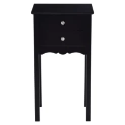 Costway 2 PCS Side Table End Accent Table Night Stand W/ 2 Drawers Black -Steve Silver Furniture Store GUEST 956fe3d0 f653 41ce a8ea 604d89fe64d9
