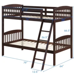 Costway Wood Solid Hardwood Twin Bunk Beds Detachable Safety Rail -Steve Silver Furniture Store GUEST 9585e872 5c91 4e7e 8e9b ec9d3f840444