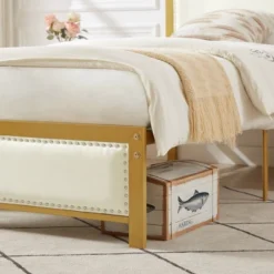 VECELO Upholstered Linen Bed Frame With Headboard And Footboard, Heavy-Duty Platform, Strong Metal Slats, No Box Spring Required, Easy Assembly -Steve Silver Furniture Store GUEST 958d20ee c9f1 439b 9705 83c9d60207c8