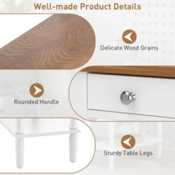 Costway 2 PCS 2-tier End Side Narrow Table Nightstand W/ Drawer For Living Room Bedroom -Steve Silver Furniture Store GUEST 974acc40 08f0 4f65 9933 903c7ac5c8b2