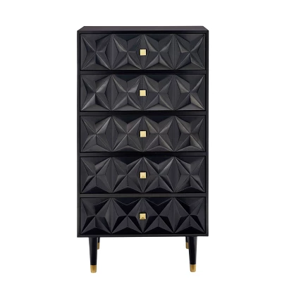 5 Drawer Geo Textured Chest - Linon 1 5 Drawer Geo Textured Chest - Linon