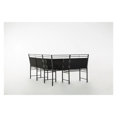 2pc Gareth Breakfast Nook Dining L Chair & Bench Black ( ) - Boraam 1 2pc Gareth Breakfast Nook Dining L Chair & Bench Black ( ) - Boraam