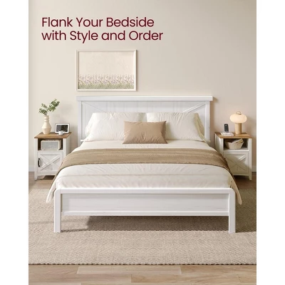 VASAGLE Farmhouse Nightstand With Barn Door, Bedside Table With Storage, Side End Table, Night Stand With Open Compartment 8 VASAGLE Farmhouse Nightstand With Barn Door, Bedside Table With Storage, Side End Table, Night Stand With Open Compartment - Image 8