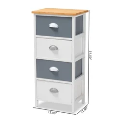 Calra Wood 4 Drawer Storage Unit Oak Brown - Baxton Studio -Steve Silver Furniture Store GUEST a111d278 b09f 4843 93cc 69454705d310