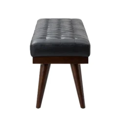 Olga 55.5" Wide Mid-century Modern Genuine Leather Bedroom Bench |ARTFUL LIVING DESIGN -Steve Silver Furniture Store GUEST a246ec4d 2d5e 48d2 b2ab 53688f2ddba8