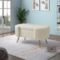 Alina Storage Bench With Metal Legs For Bedroom | ARTFUL LIVING DESIGN -Steve Silver Furniture Store GUEST a2b0c94d ae20 42ee 956b 957b05978434