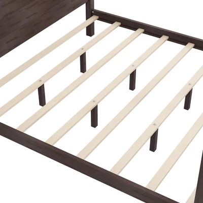 King Size Canopy Platform Bed, Wooden Bed Frame With Headboard And Support Legs -ModernLuxe 7 King Size Canopy Platform Bed, Wooden Bed Frame With Headboard And Support Legs -ModernLuxe - Image 7