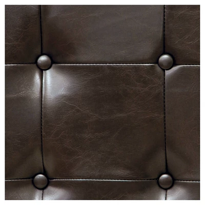 California/King Austin Tufted Bonded Leather Headboard Brown - Christopher Knight Home 2 California/King Austin Tufted Bonded Leather Headboard Brown - Christopher Knight Home - Image 2