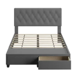 Henley Linen Tufted Upholstered Platform Bed With Storage Drawers - Eco Dream 17 Henley Linen Tufted Upholstered Platform Bed With Storage Drawers - Eco Dream -Steve Silver Furniture Store GUEST ab651df0 c3a6 4e9c 8d56 58313279ee83